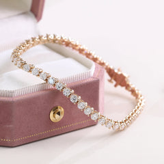 Solid Gold Marquise 10K–14K -Cut 2CT VVS Moissanite Solitaire Bracelet