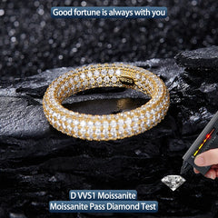 Full moissanite S925 ring, hiphop style high end silver ring with GRA certificate suitable for banquets parties bars giving gift