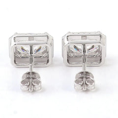 Elegant 18K Octagon Earrings, – 2CT Pear-Cut VVS Moissanite Pendant