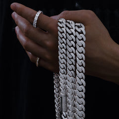 8-20mm Moissanite Cuban Link Chains For Man S925 Silver For Men Hip Hop Jewelry Silver Necklace Christmas Gifts 2024 New Arrival