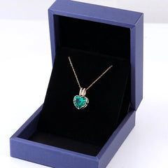 Gold Heart Pendant Necklace 10K–14K Solid – VVS Moissanite Centerpiece