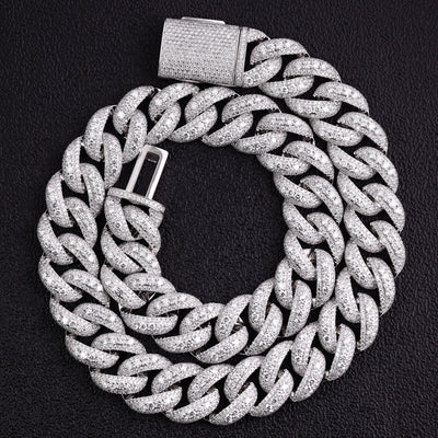 Cuban Link Bracelet 10K–18K Gold Moissanite  – 18mm Luxury Chain for Men