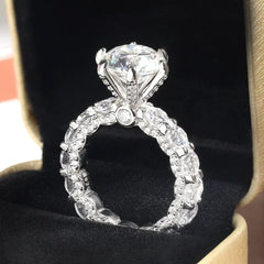 4Carat Moissanite Engagement Rings With Certificate S925 Silver Hidden Halo Diamond Wedding Ring Eternity Band For Women Jewelry