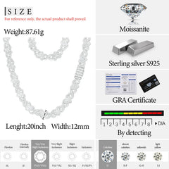 TUHE 925 Silver Heart Necklace Unisex VVS1 Moissanite Design