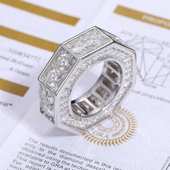 Screw Ring Moissanite For Men Hip Hop Jewelry Sterling Silver 925 Rings 18K