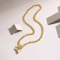 JIUZUAN 18K Gold Plated 925 Silver Heart Pendant Necklace – VVS Moissanite Design with GRA Certification