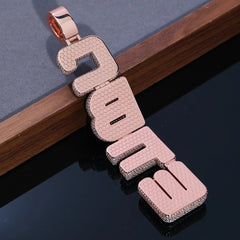 ICEOUTBOX Custom Name Pendant – VVS Moissanite Prong-Set Iced-Out Necklace for Men & Women