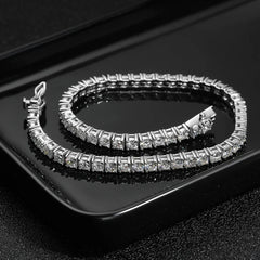BXINY GRA Certified 3/4/5mm Moissanite Tennis Necklace S925 Silver Sparkling Lab Diamond for Women Men Hiphop Party Gift Jewelry
