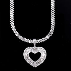 Provence 18-Inch 925 Silver Miami Drop Necklace – Custom VVS Moissanite Pendant for Men & Women