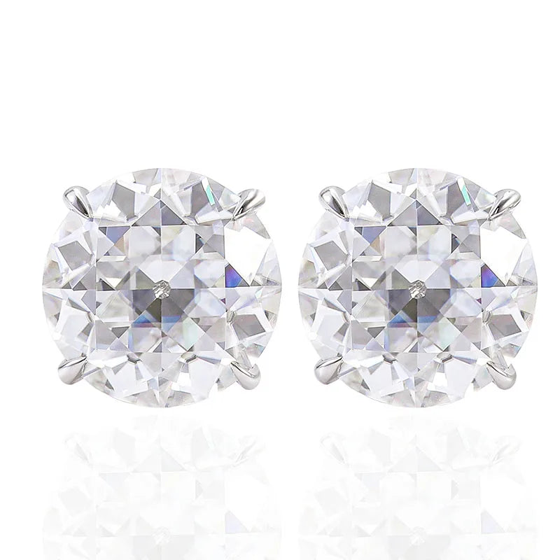Stud Earrings in 14K White Gold 7CT D-Color Moissanite