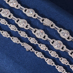 Iced Out D Color Moissanite Necklace for Man Women S925 Sterling Silver Hip Hop Link Chains Jewelry Diamond GRA Certificate