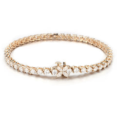 Solid Gold Marquise 10K–14K -Cut 2CT VVS Moissanite Solitaire Bracelet