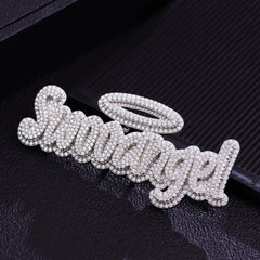 Custom 3D Baguette Letter Pendant – 925 Silver DEF/VS VVS Moissanite Nameplate Necklace