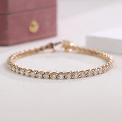 Solid Gold Marquise 10K–14K -Cut 2CT VVS Moissanite Solitaire Bracelet