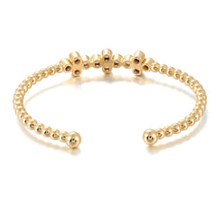 Gold Moissanite Bangle Bracelet 10K–18K – Round-Cut D Color VVS Stones with GRA Certification