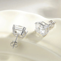 8CTTW Emerald/Radiant Cut Moissanite Stud Earrings for Women Luxury D Color Moissanite Diamond Earrings S925 Silver Jewelry GRA