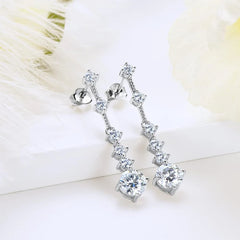 VVS1 3ct  Moissanite Dangle Earrings