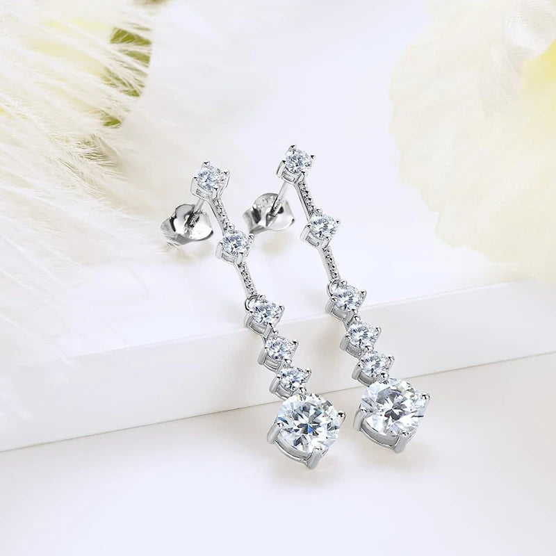 VVS1 3ct  Moissanite Dangle Earrings