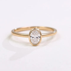 Solid Gold Stackable Ring Set 14K–18K  – Emerald, Oval & Pear-Cut VVS Moissanite Rings