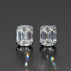8CTTW Emerald/Radiant Cut Moissanite Stud Earrings for Women Luxury D Color Moissanite Diamond Earrings S925 Silver Jewelry GRA