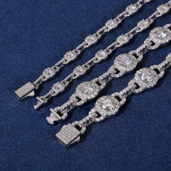 Iced Out D Color Moissanite Necklace for Man Women S925 Sterling Silver Hip Hop Link Chains Jewelry Diamond GRA Certificate