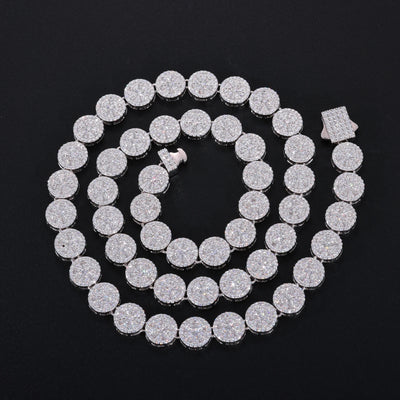 Full Moissanite Necklace in 18K White Gold Over 925 Silver