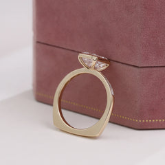 Gold Emerald 14K–18K-Cut 2CT VVS Moissanite Bezel Engagement Ring