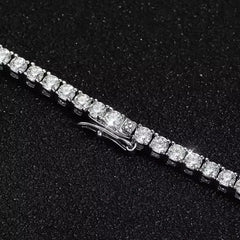 BXINY GRA Certified 3/4/5mm Moissanite Tennis Necklace S925 Silver Sparkling Lab Diamond for Women Men Hiphop Party Gift Jewelry
