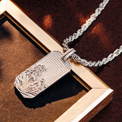 Provence Rectangular VVS Moissanite Pendant – Custom 925 Sterling Silver Necklace for Men