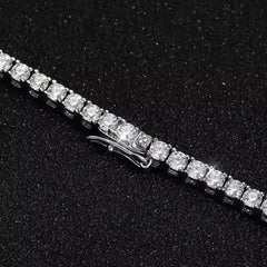 BXINY GRA Certified 3/4/5mm Moissanite Tennis Necklace S925 Silver Sparkling Lab Diamond for Women Men Hiphop Party Gift Jewelry
