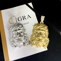 Jesus Pendant VVS Moissanite Sandblast t – 925 Silver