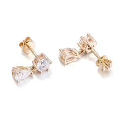 Teardrop 18K White Gold Pear-Cut D Color VVS Moissanite Drop Earrings – GRA Certified