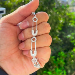 Paper Clip Bracelet – 7.5-Inch Round-Cut VVS Moissanite Chain for Women