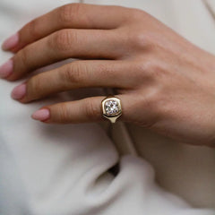 2 Carat Cushion Cut Moissanite Ring Set