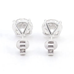 Stud Earrings in 14K White Gold 7CT D-Color Moissanite