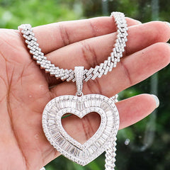 Provence 18-Inch 925 Silver Miami Drop Necklace – Custom VVS Moissanite Pendant for Men & Women