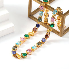 Rainbow Art 925 Silver Chain Necklace – VVS Moissanite Gemstone Design for Women