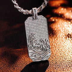 Provence Rectangular VVS Moissanite Pendant – Custom 925 Sterling Silver Necklace for Men