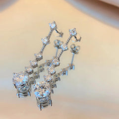 VVS1 3ct  Moissanite Dangle Earrings