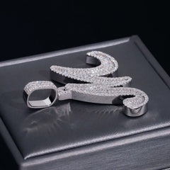 S925 Silver Moissanite M Letter Pendant