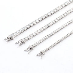 Provence 10K–18K Gold Moissanite Tennis Necklace – D Color VVS1 Stones with GRA Certification