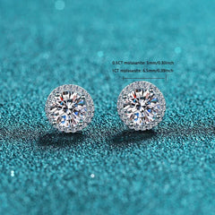 Moissanite VVS1  Round cut Earrings 925 Sterling Silver