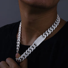 8-20mm Moissanite Cuban Link Chains For Man S925 Silver For Men Hip Hop Jewelry Silver Necklace Christmas Gifts 2024 New Arrival