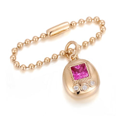 Tamagotchi Pendant – 925 Silver Princess-Cut VVS Moissanite Design for Men & Women