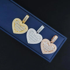 Moissanite Heart Pendant For Women Men Silver 925 Jewelry VVS Moissanite Diamond Love Necklace Pass Tester