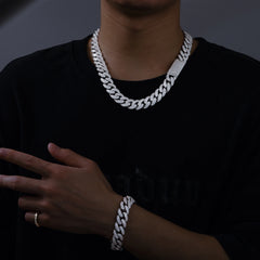 8-20mm Moissanite Cuban Link Chains For Man S925 Silver For Men Hip Hop Jewelry Silver Necklace Christmas Gifts 2024 New Arrival