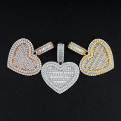 Moissanite Heart Pendant For Women Men Silver 925 Jewelry VVS Moissanite Diamond Love Necklace Pass Tester