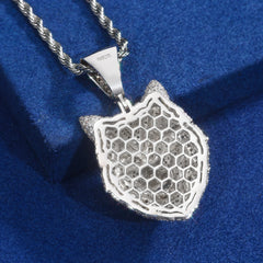 New Hip Hop 925 Sterling Silver Bling 3D Wolf Pendant Necklace Iced Out Moissanite Necklaces for Men Charm Jewelry Gift With GRA