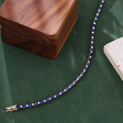 Solid Gold Tennis Bracelet 10K–14K – Baguette-Cut VVS Moissanite Design