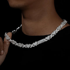 TUHE 925 Silver Heart Necklace Unisex VVS1 Moissanite Design